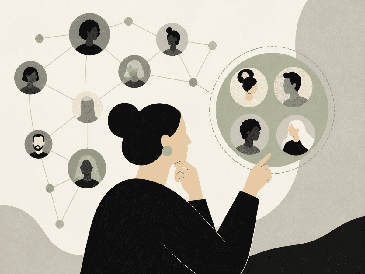 Illustration of choosing who to follow on UNET